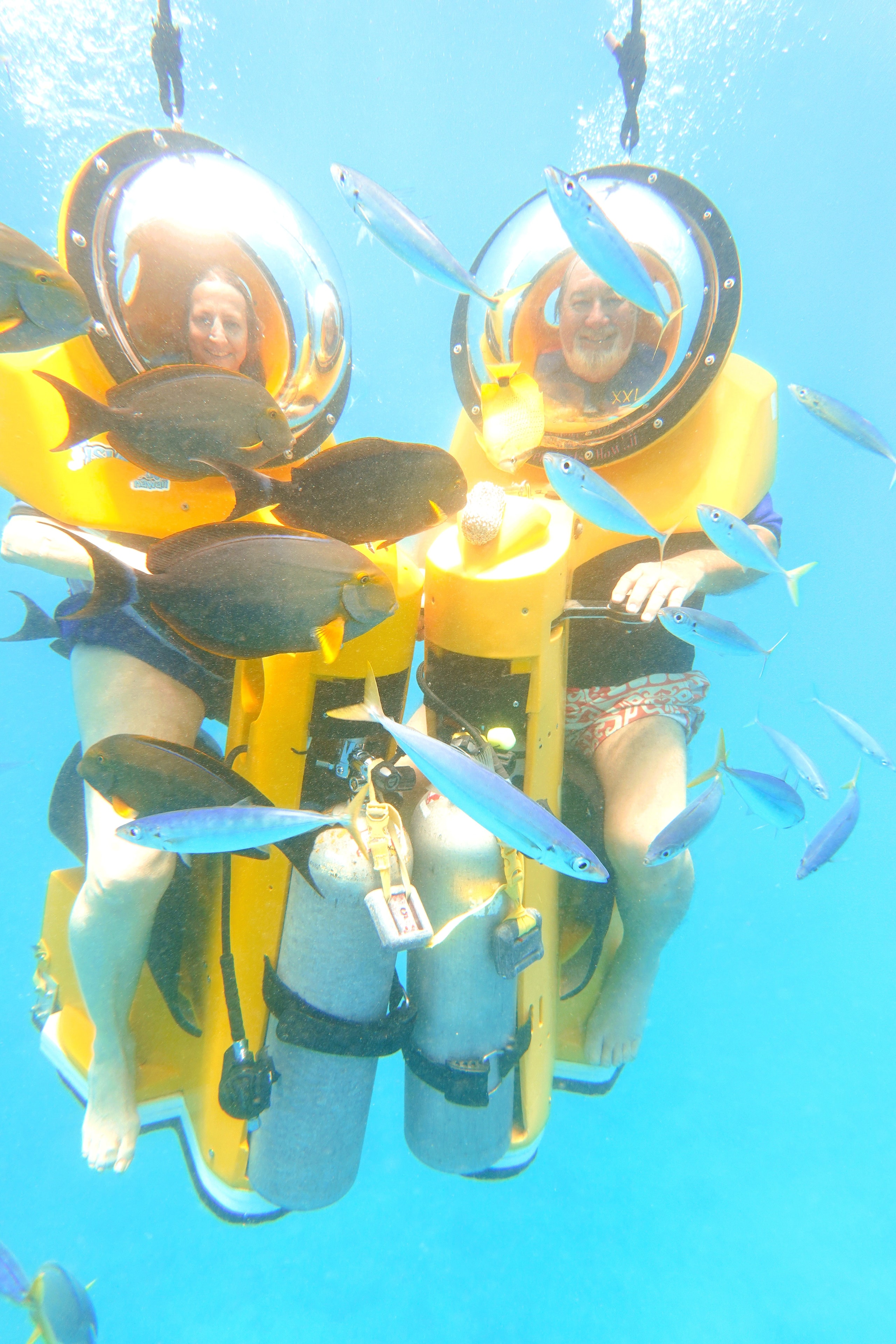 V. Les and Daren on submarine scooters Honolulu 2026
