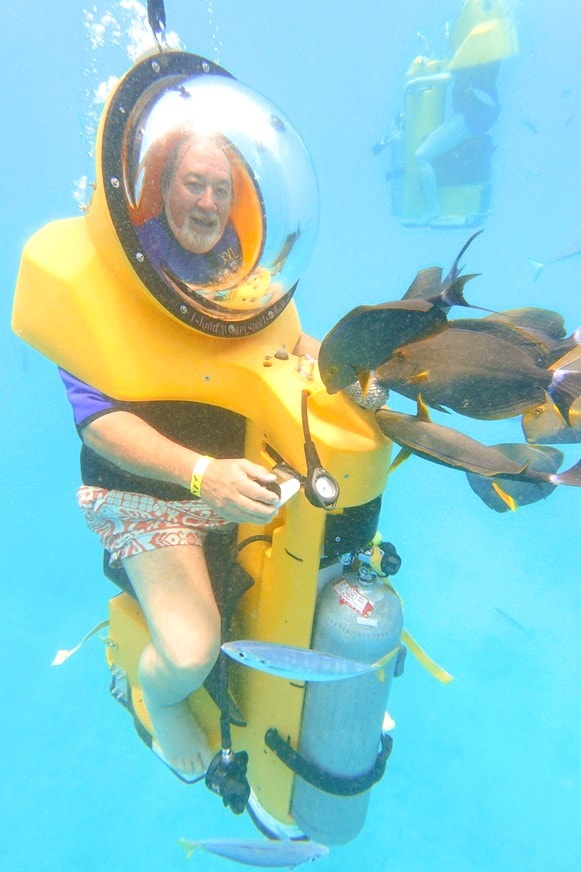 V. Les Rogers on submarine scooter Honolulu 2026