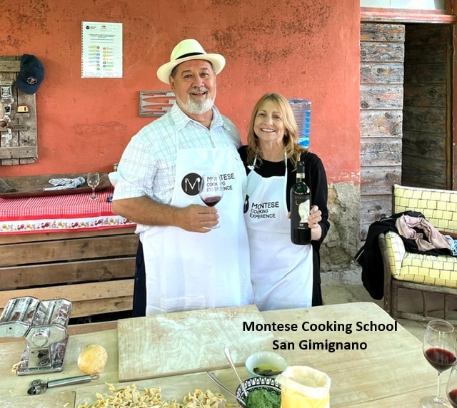 V. Les Rogers and Daren at San Gimignano culinary school