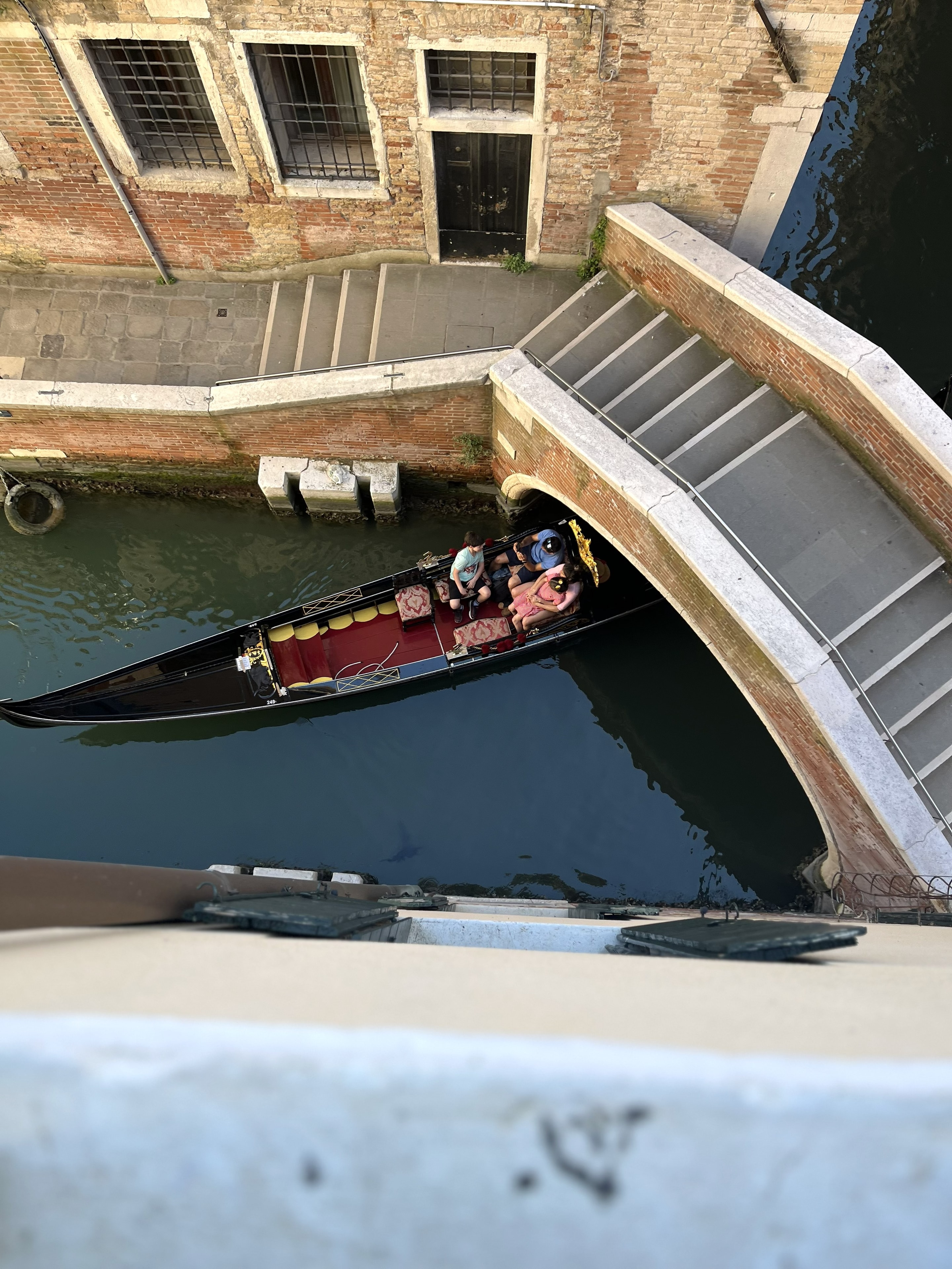 Gondolas on Venetian canal waterway