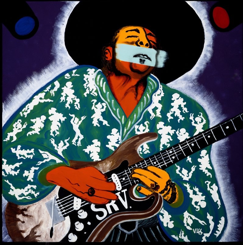 SRV — Stevie Ray Vaughan tribute painting by V. Les Rogers