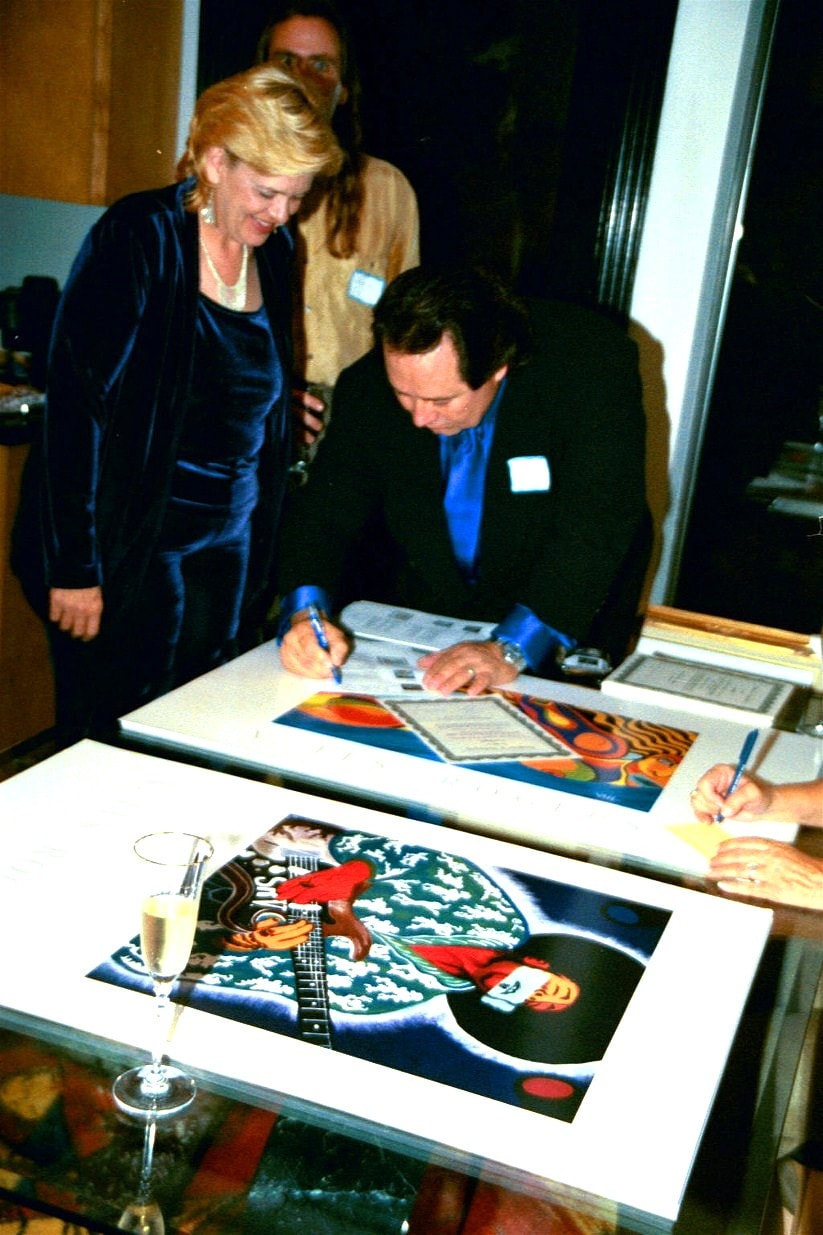 V. Les Rogers signing SRV prints